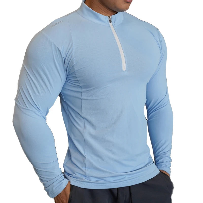 COMPRESSION LONG SLEEVE SHIRT WITH HALF ZIP